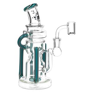 Pulsar Wig Wag Space Station Recycler Glass Dab Rig | 8.5" | 14mm F - Green