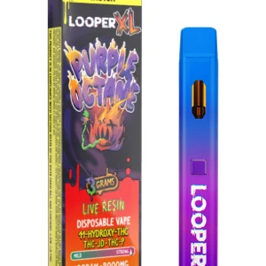 Purple Octane Looper XL 11-Hydroxy-THC+ THC-JD+THC-P Live Resin Disposable Vape 3G