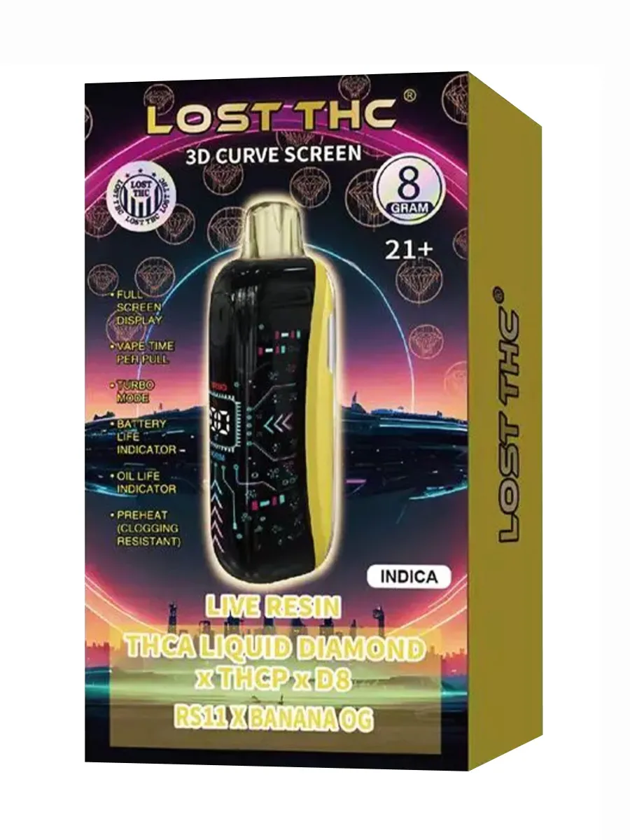 RS11 x Banana OG Lost THC Liquid Diamond THCA x THCP x D8 Live Resin Disposable 8G