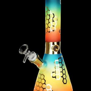 Rainbow Honeycomb Glass Water Pipe