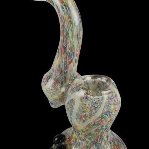 Rainbow Speckled Glass Bubbler Pipe