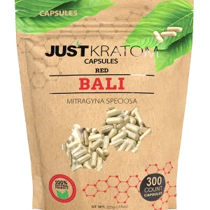 Red Bali Just Kratom Mitragyna Speciosa Capsules 300ct