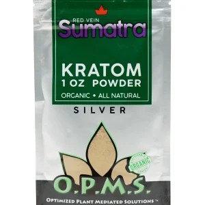 Red Sumatra OPMS Kratom Silver Powder 1oz Bag