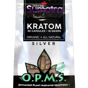 Red Sumatra OPMS Silver Kratom Capsules 30ct