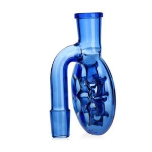 SWISS PERC GLASS OIL BURNER BONG DRY ASH CATCHER - 90° Degree / 14mm / Blue