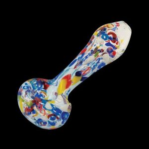 The ""Paint Splatter"" Colorful Frit Glass Pipe