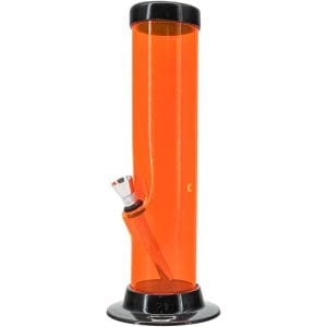Straight Tube Acrylic Bong 6-9-12-15" - Orange / 15 Inch