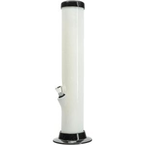 Straight Tube Acrylic Bong 6-9-12-15" - White / 12 Inch