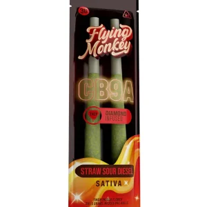 Straw Sour Diesel Flying Monkey CB9A THCP Indoor Flower 2ct
