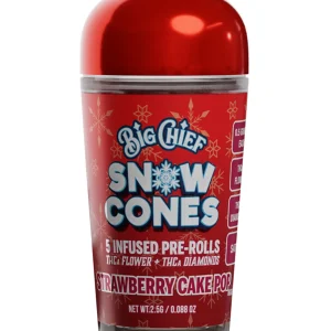 Strawberry Cake Pop Big Chief Snow Cones Infused Pre-Rolls THCa Flower+THC-A Diamonds 2.5G