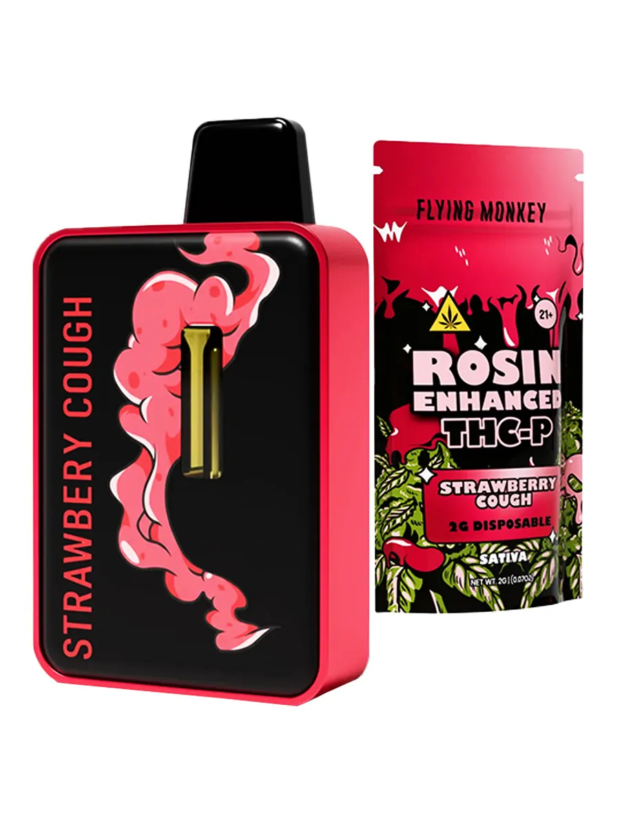 Strawberry Cough Flying Monkey Rosin Enhanced THCP Disposable 2G