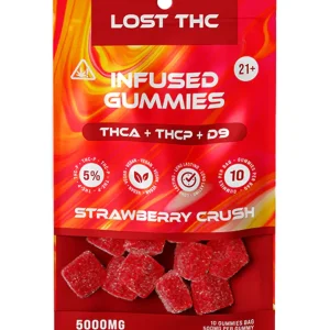 Strawberry Crush Lost THC THCA+THCP+D9 Infused Gummies 5000MG