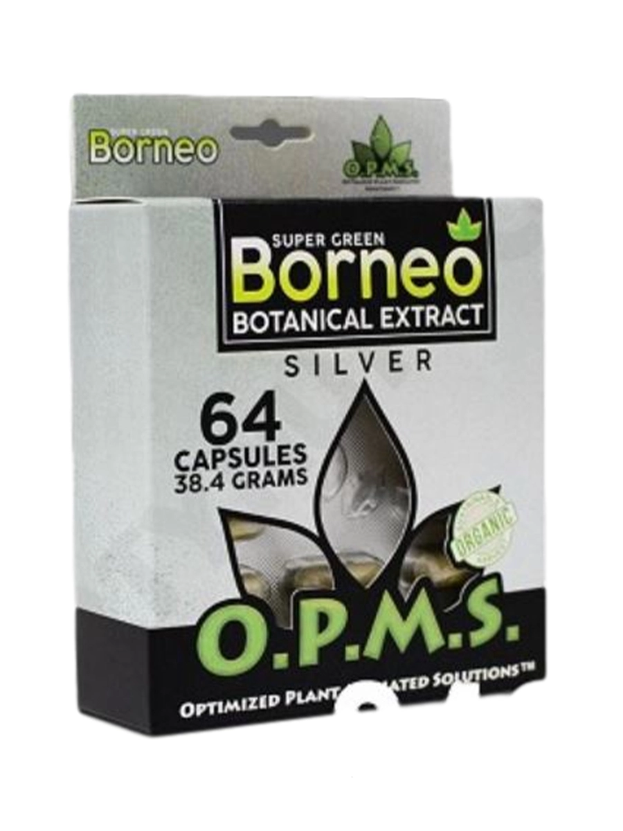 Super Green Borneo OPMS Silver Kratom Capsules 64ct