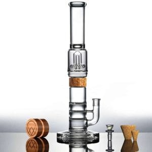 Vitae Glass Tri-UFO Bong 16" - Olive Wood