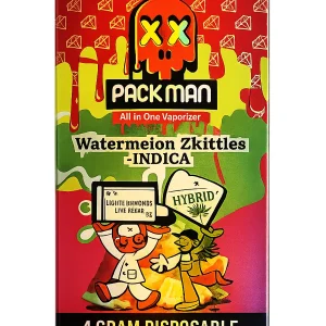 Watermelon Zkittlez Pack Man Liquid Diamonds D9 Live Resin Disposable 4G