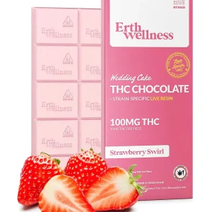 Wedding Cake Strawberry Swirl Erth Wellness Delta9 Chocolate Bar 100mg