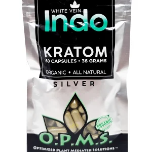 White Indo OPMS Silver Kratom Capsules 60ct