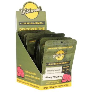 Wildwood Dispensary Grade Live Resin THC Gummies | 100mg | 5pc | 10pk Display - Strawberry Cheesecake / Hybrid