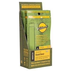 Wildwood Dispensary Grade Live Resin THCA Disposable | 2g | 5ct Display - Glazed Donut | Indica