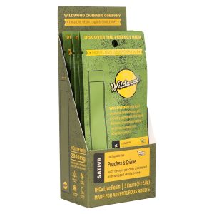 Wildwood Dispensary Grade Live Resin THCA Disposable | 2g | 5ct Display - Peaches & Cream | Sativa