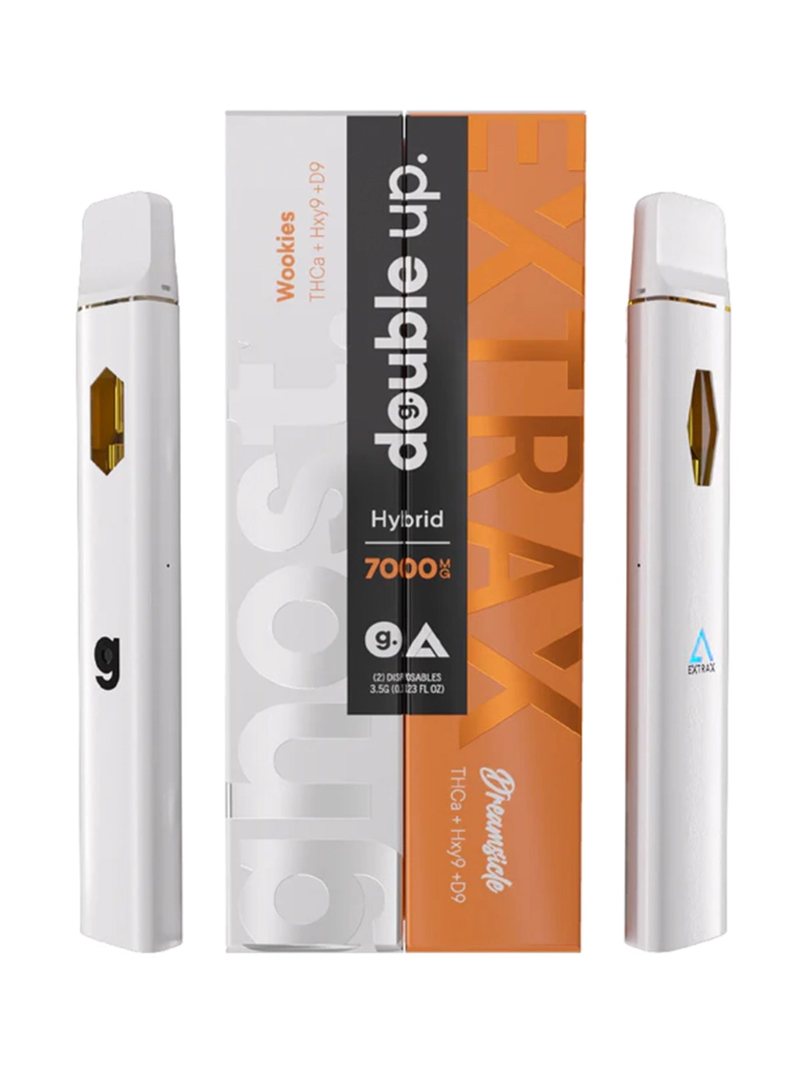 Wookies+Dreamsicle Ghost Extrax Double Up THC-A + Hxy9 + D9 Two Disposables 7000mg