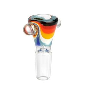 Worked Swirl Herb Slide - 14mm Male / Worked Swirl Rainbow
