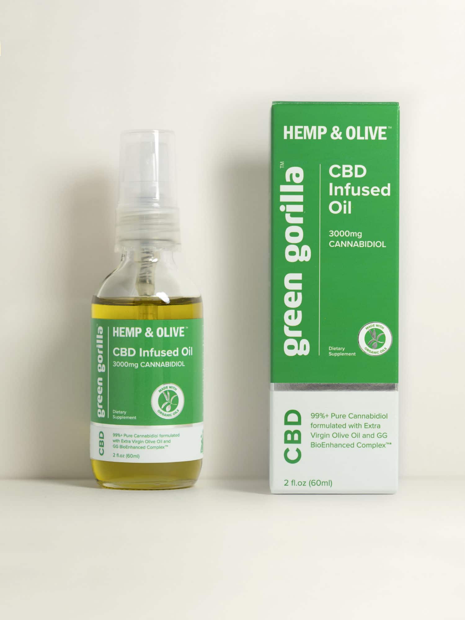 Green Gorilla Certified Organic Pure CBD Oil 3000 mg - 2 oz