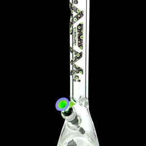 AFM Glass Evil Eye Clear Glass Beaker Bong Bundle