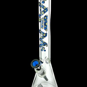 AFM Glass Evil Eye Clear Glass Beaker Bong Bundle