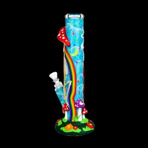 Sneaky Skeleton and Watchful Fungi Glow In Dark Tube Water Pipe