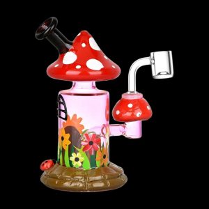 Magic Shroom Garden Glow In The Dark Glass Dab Rig