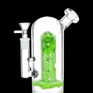 Lucky Clover Glass Water Pipe