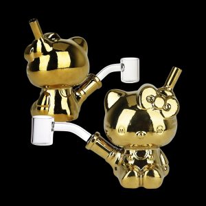 Hey There, Cat Electroplated Glass Dab Rig