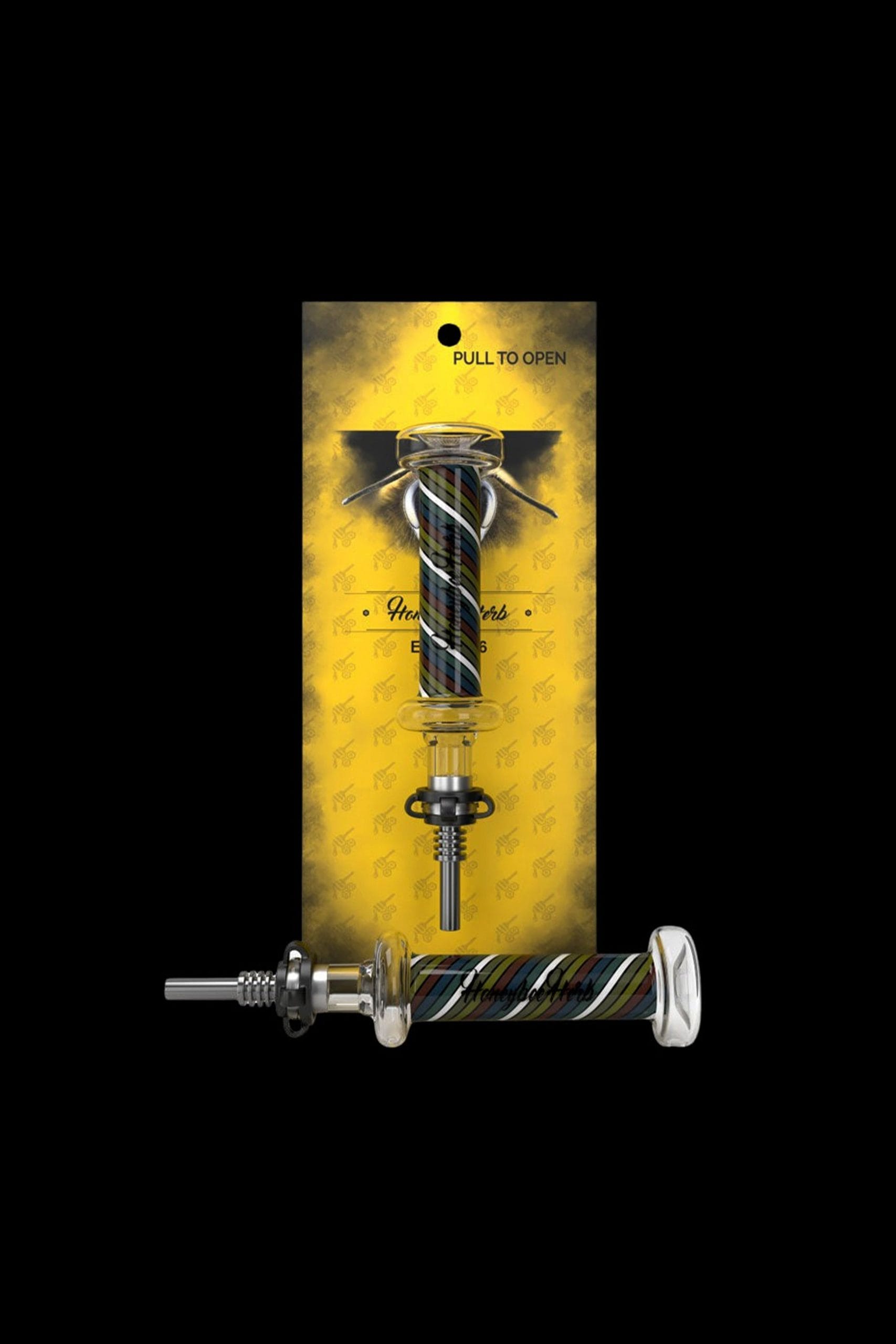 p steel tip candy glass black stripped nectar collector packaging view 01df5871 37fd 4b3e bbc2 1053233145cf scaled