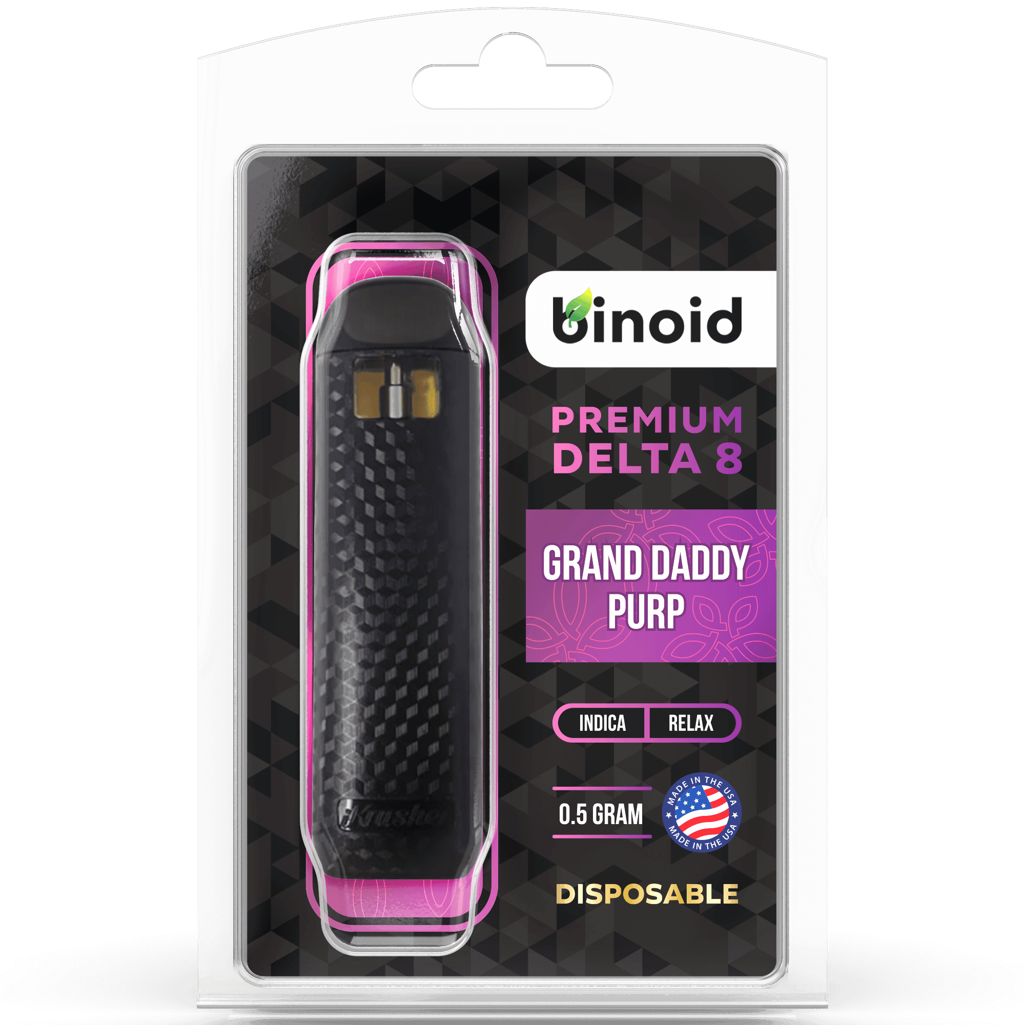 products Binoid Delta 8 THC disposable vape grand daddy purp half gram 7923b3f0 7855 44c3 99b7 28b38825625c