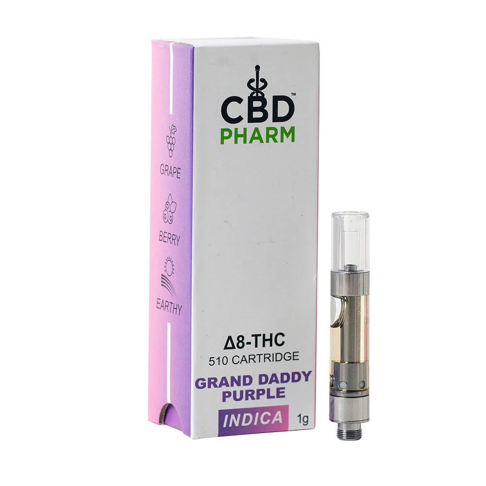 products CBD Pharm Grand Daddy Purple Indica Delta 8 Cartridge 1