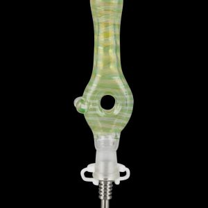 Glass Donut 10mm Dab Straw with Titanium Tip