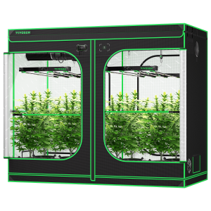 Smart Grow Tent Kit GIY-SGS-84 Pro 8x4, 8-Plant Complete System, with WiFi E42A Controller, 2x 450W VSFD4500 LED Grow Light, and 8-inch AeroZesh G8 Ve