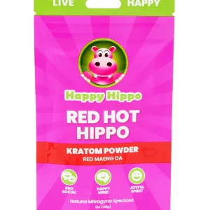 Happy Hippo Red Hot Hippo Red Maeng Da Kratom Powder 1oz