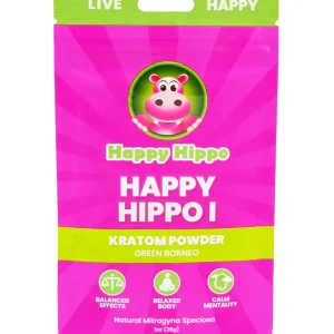 Happy Hippo I Green Borneo Kratom Powder 1oz
