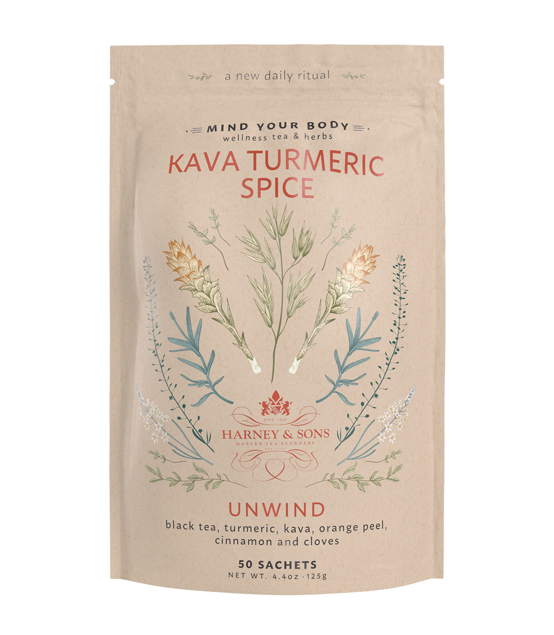 2024 MYB UNWIND KAVA TURMERIC SPICE 50CT 51033 Front