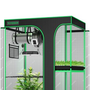 4x3 Smart Grow Tent Kit,2-Plant Kit,Full Spectrum VS100W AeroLight LED Grow Light with Ventilation Combo