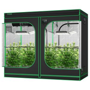 Smart Grow Tent Kit GIY-SGS-84 8x4, 8-Plant Complete System, with WiFi E42A Controller, 4x 200W AeroLight Wing SE LED Grow Light, and 8-inch AeroZesh