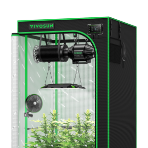 Smart Grow Tent Kit,2.7x2.7 for 2-Plant Kit,Full Spectrum 100W AeroLight LED Grow Light with Ventilation Combo