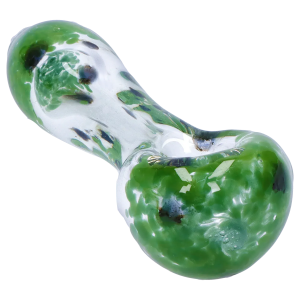 DHC Color Frit with Dots Spoon Pipe - 2.5 in. - Green
