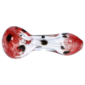 DHC Color Frit with Dots Spoon Pipe - 2.5 in. - Red