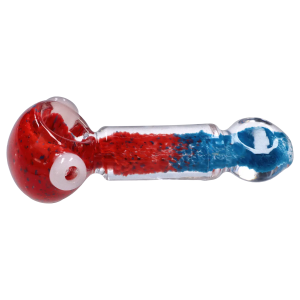 DHC Tri-Color Frit Flat Spoon Pipe - 3.5 in.