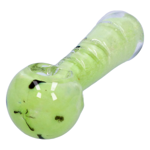 DHC Frit Marble Rim Pastel Spoon Pipe - 3.5 in. - Light Green