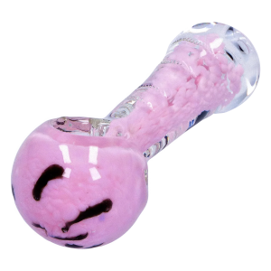DHC Frit Marble Rim Pastel Spoon Pipe - 3.5 in. - Light Pink