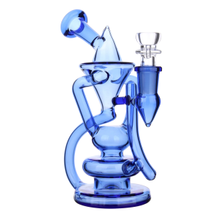 DHC Bent Neck Recycler Dual Use Bong - 6.8 in. - Blue